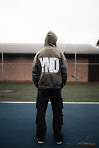 YND Vintage Washed Frayed Fleece Hoodie