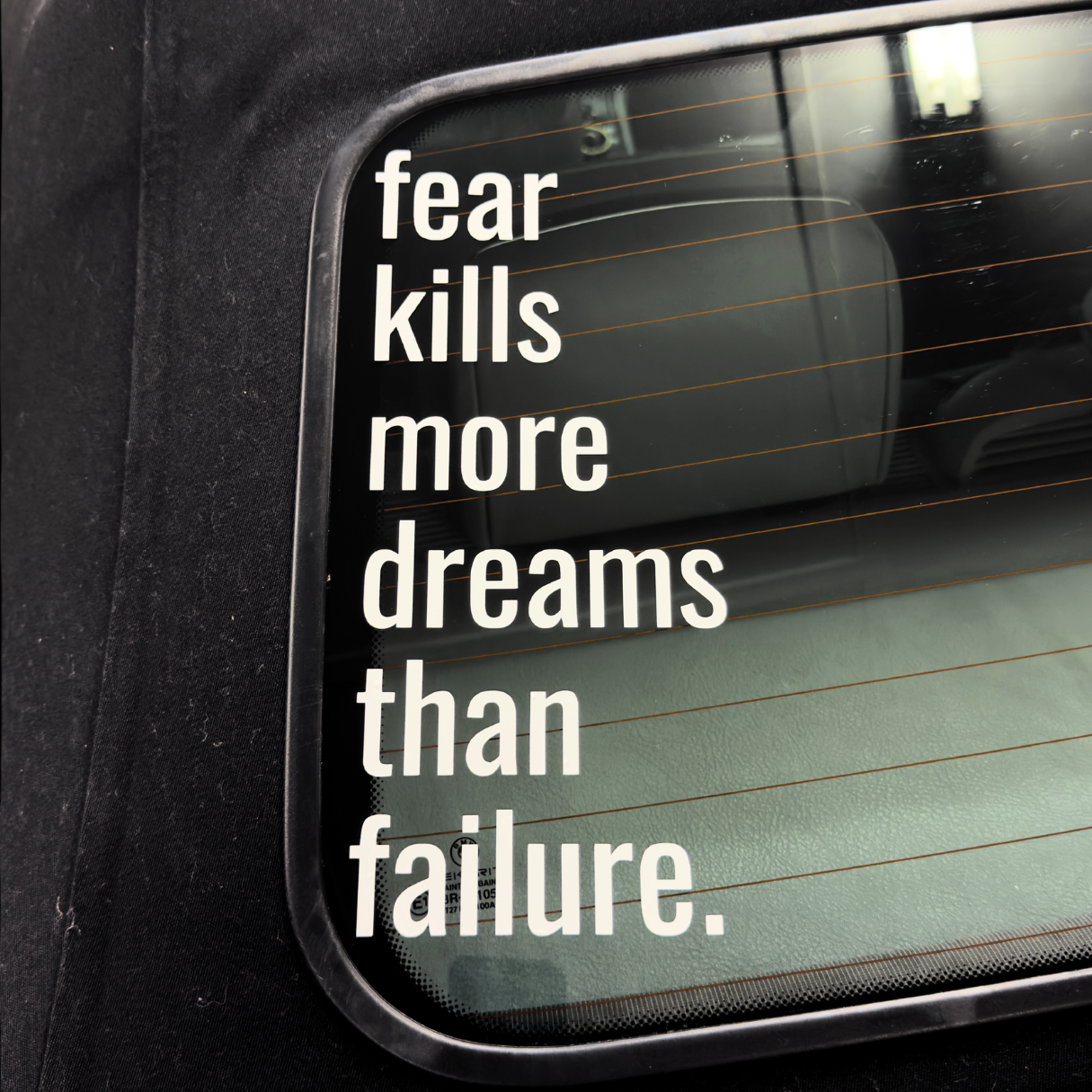 "Fear kills more dreams than failure." Banner