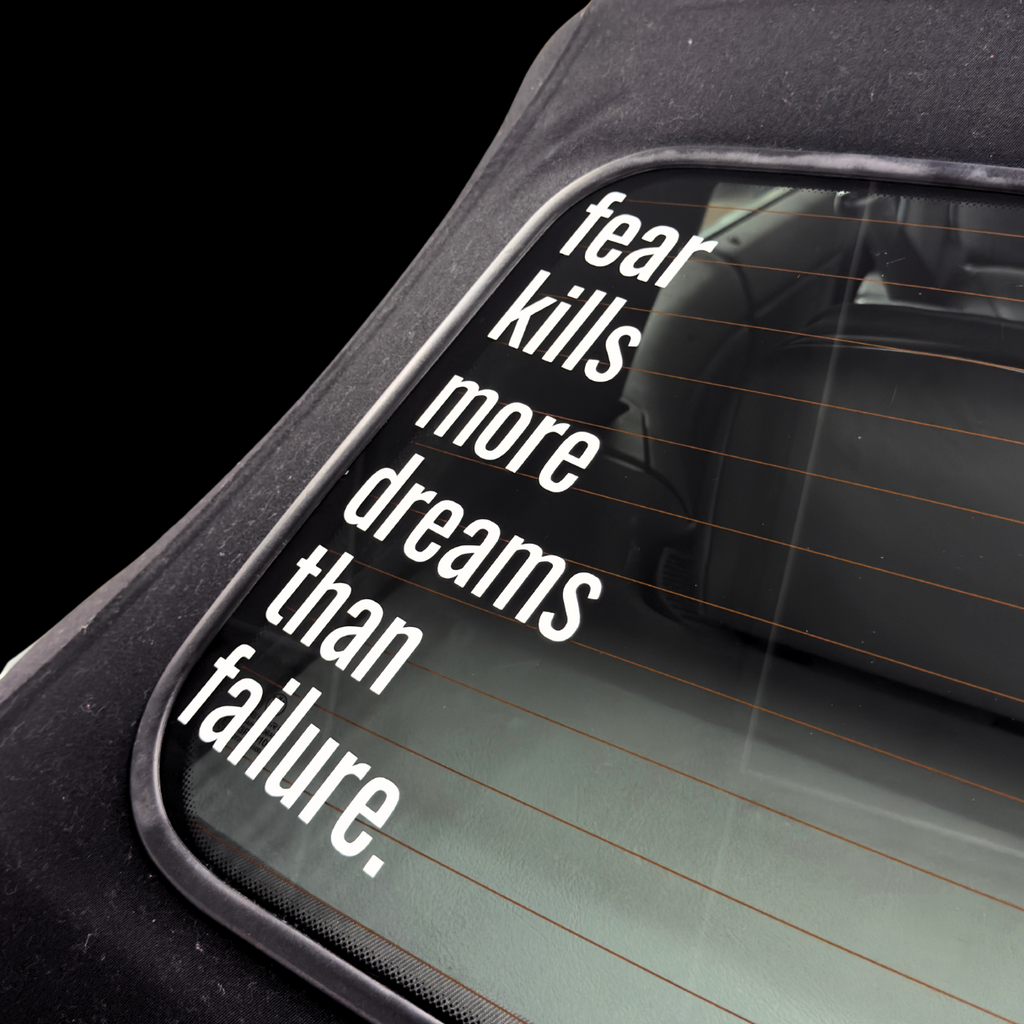 "Fear kills more dreams than failure." Banner
