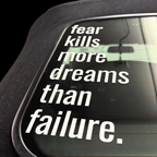 "Fear kills more dreams than failure." Banner