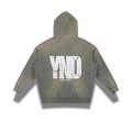 YND Vintage Washed Frayed Fleece Hoodie