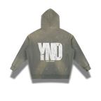 YND Vintage Washed Frayed Fleece Hoodie